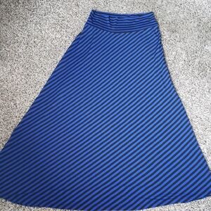 AB Studio Blue Midi A-Line Skirt